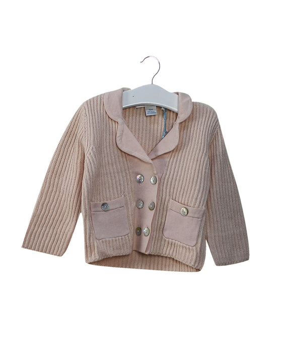 A Pink Cardigans from Oscar et Valentine in size 12-18M for girl. (Front View)