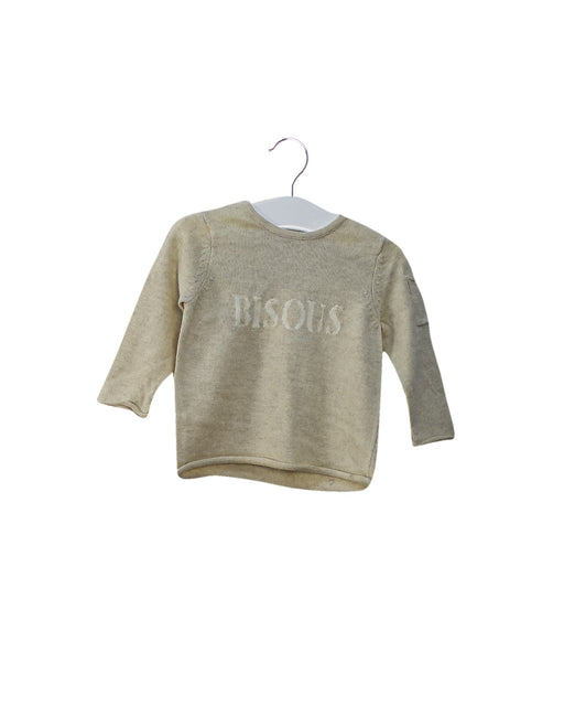 A Beige Knit Sweaters from Oscar et Valentine in size 3-6M for girl. (Front View)