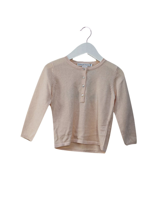 A Pink Knit Sweaters from Oscar et Valentine in size 18-24M for girl. (Front View)