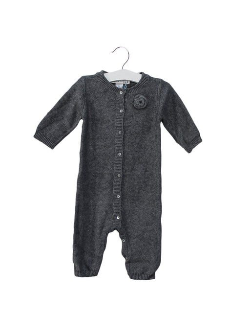 A Grey Long Sleeve Jumpsuits from Oscar et Valentine in size 3-6M for girl. (Front View)
