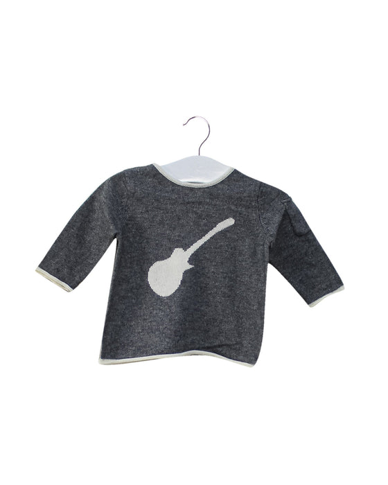 A Grey Knit Sweaters from Oscar et Valentine in size 0-3M for girl. (Front View)