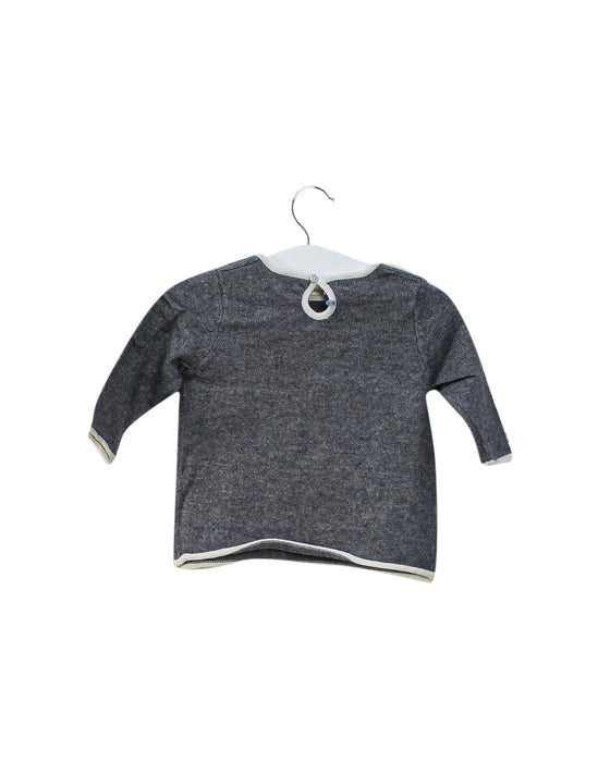 A Grey Knit Sweaters from Oscar et Valentine in size 0-3M for girl. (Back View)