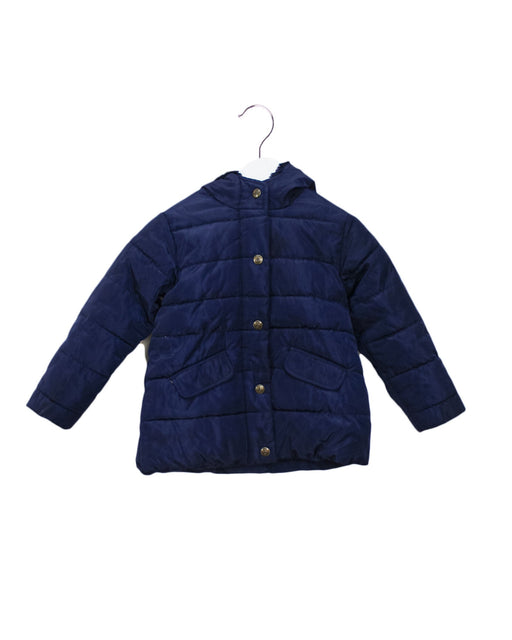 A Navy Puffer/Quilted Jackets from Cyrillus in size 4T for girl. (Front View)