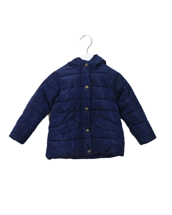 A Navy Puffer/Quilted Jackets from Cyrillus in size 4T for girl. (Front View)
