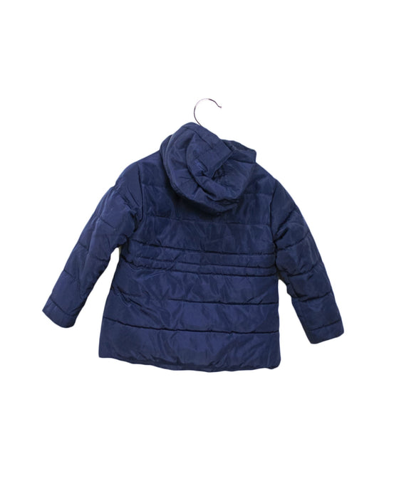A Navy Puffer/Quilted Jackets from Cyrillus in size 4T for girl. (Back View)