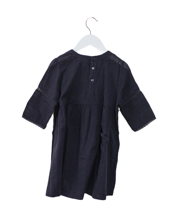 A Grey Long Sleeve Dresses from Velveteen in size 4T for girl. (Back View)