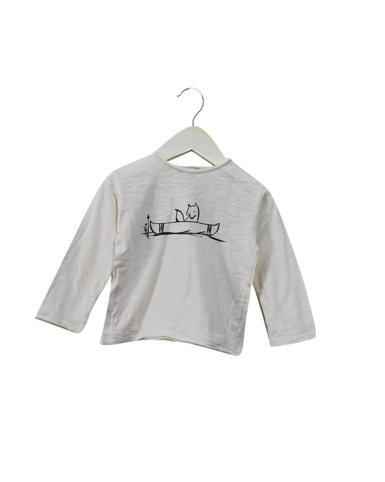 A White Long Sleeve Tops from Buho in size 6-12M for girl. (Front View)