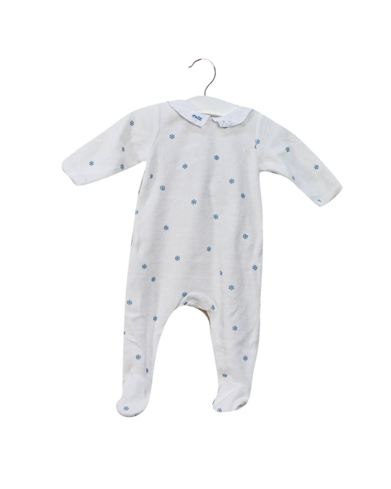 A White Long Sleeve Jumpsuits from Jacadi in size 0-3M for girl. (Front View)
