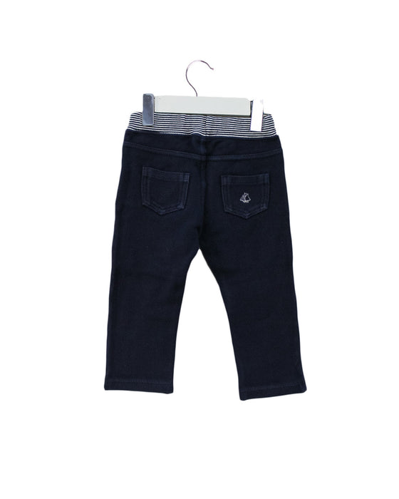 A Navy Casual Pants from Petit Bateau in size 6-12M for boy. (Back View)