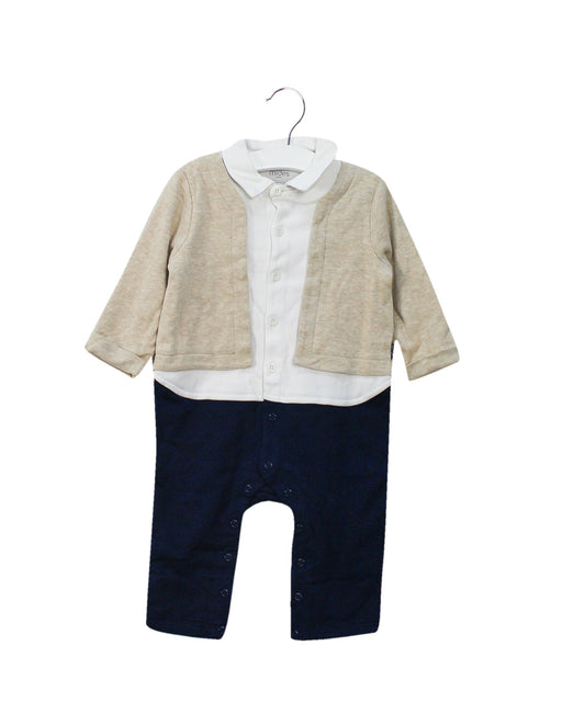 A Navy Long Sleeve Jumpsuits from Mides in size 6-12M for boy. (Front View)