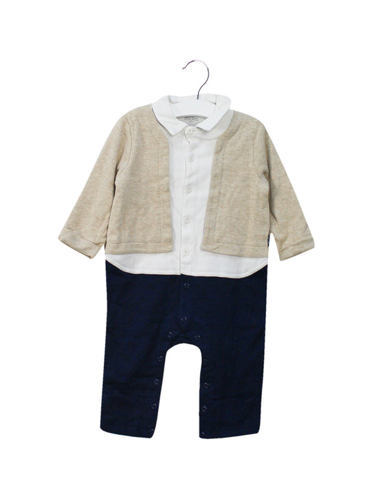 A Navy Long Sleeve Jumpsuits from Mides in size 6-12M for boy. (Front View)