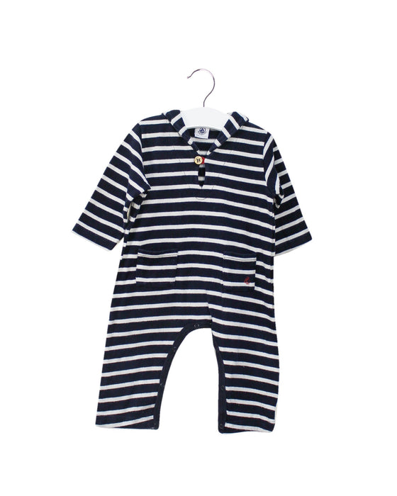 A Navy Long Sleeve Jumpsuits from Petit Bateau in size 6-12M for boy. (Front View)