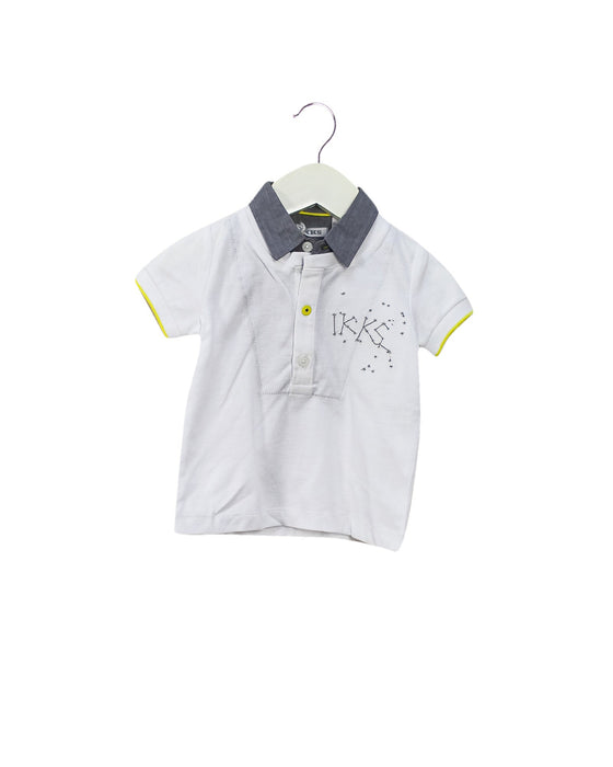 A White Short Sleeve Polos from IKKS in size 3-6M for boy. (Front View)