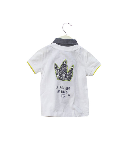 A White Short Sleeve Polos from IKKS in size 3-6M for boy. (Back View)