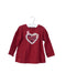 A Burgundy Long Sleeve Tops from Miki House in size 18-24M for girl. (Front View)
