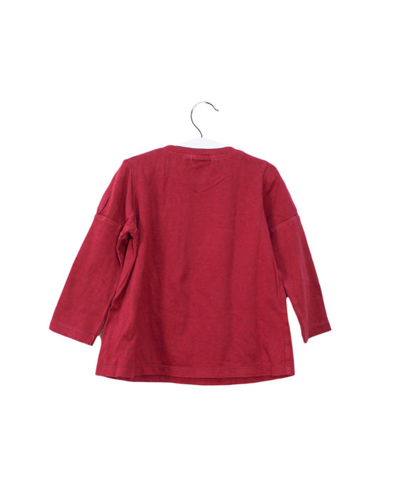 A Burgundy Long Sleeve Tops from Miki House in size 18-24M for girl. (Back View)