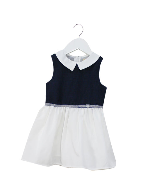 A Navy Sleeveless Dresses from Chickeeduck in size 12-18M for girl. (Front View)