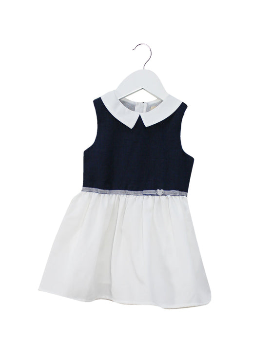 A Navy Sleeveless Dresses from Chickeeduck in size 12-18M for girl. (Front View)