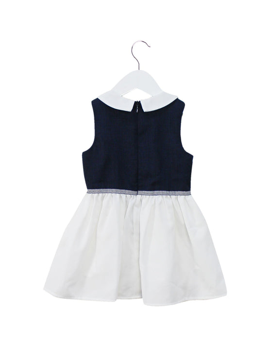 A Navy Sleeveless Dresses from Chickeeduck in size 12-18M for girl. (Back View)