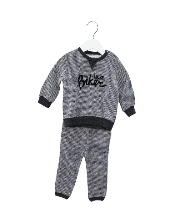 A Grey Pants Sets from IKKS in size 6-12M for boy. (Front View)