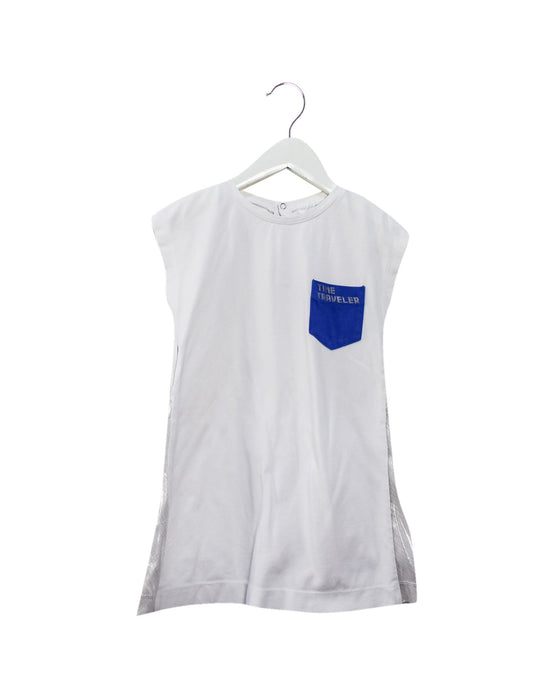 A White Sleeveless Dresses from Oaks of Acorn in size 4T for girl. (Front View)