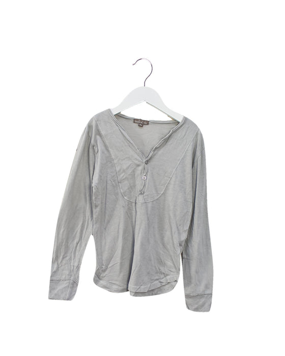 A Grey Long Sleeve Tops from Emile et Ida in size 8Y for girl. (Front View)