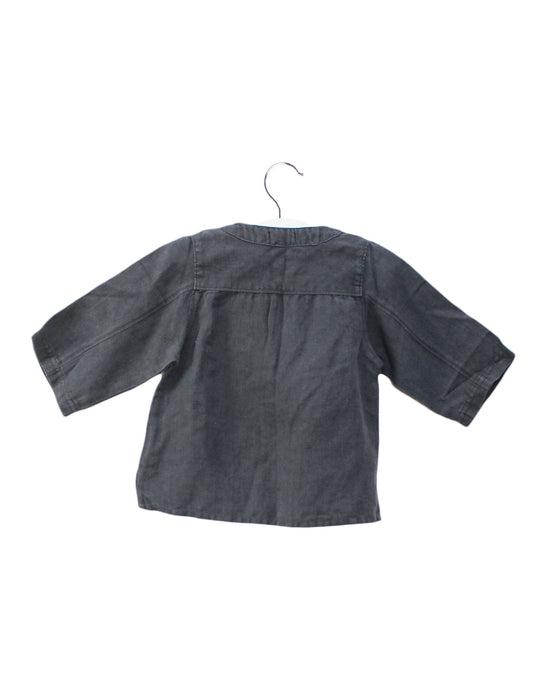 A Grey Long Sleeve Tops from Purebaby in size 0-3M for girl. (Back View)