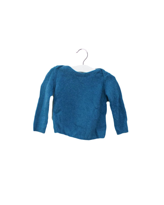 A Teal Knit Sweaters from Caramel Baby & Child in size 0-3M for girl. (Front View)