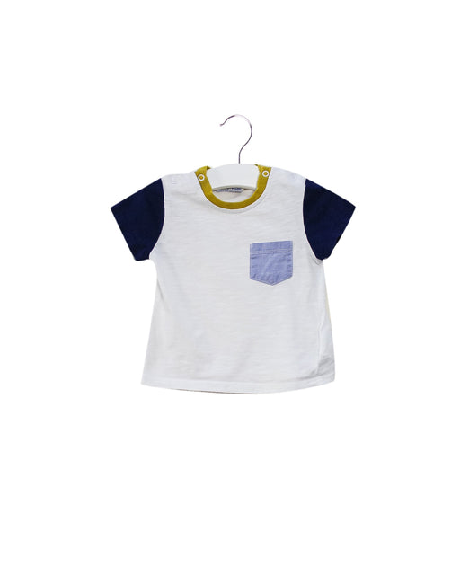 A White Short Sleeve T Shirts from Mayoral in size 3-6M for boy. (Front View)