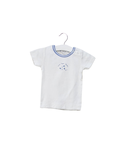 A White Short Sleeve T Shirts from Purebaby in size 3-6M for boy. (Front View)