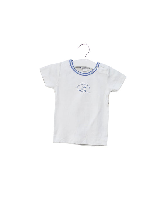 A White Short Sleeve T Shirts from Purebaby in size 3-6M for boy. (Front View)