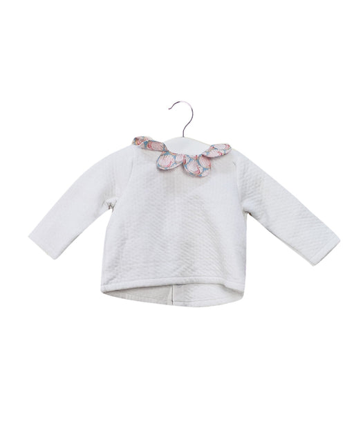 A White Long Sleeve Tops from Jacadi in size 3-6M for girl. (Front View)