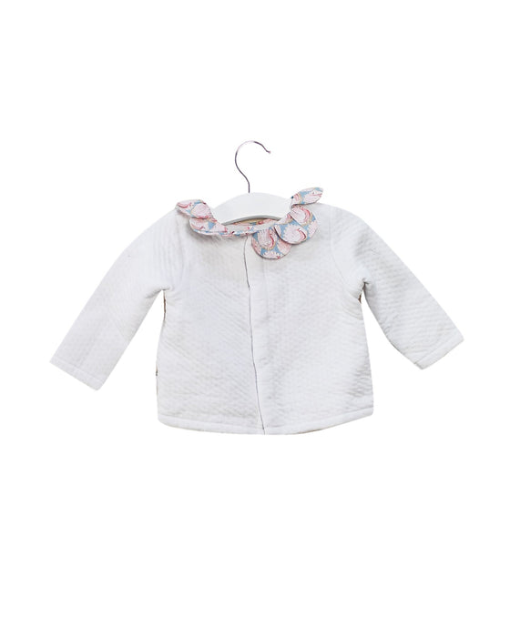 A White Long Sleeve Tops from Jacadi in size 3-6M for girl. (Back View)