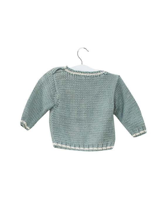A Green Knit Sweaters from Bonpoint in size 3-6M for girl. (Back View)