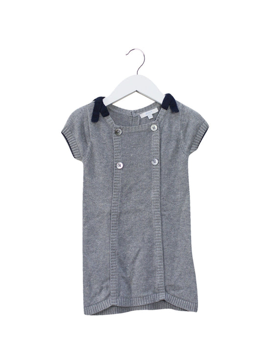 A Grey Sweater Dresses from Jacadi in size 6-12M for girl. (Front View)