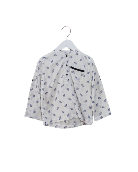 A White Long Sleeve Tops from Velveteen in size 4T for girl. (Front View)