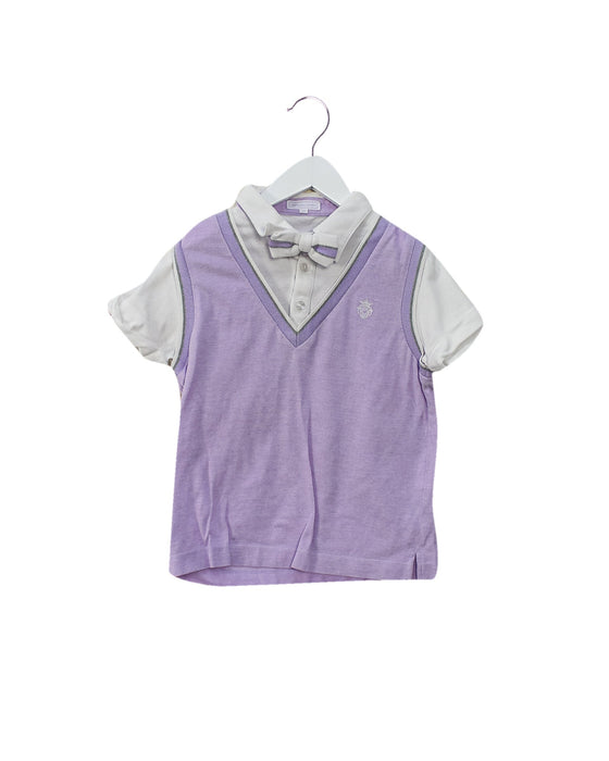 A Purple Short Sleeve Polos from Nicholas & Bears in size 4T for boy. (Front View)
