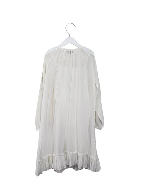 A White Long Sleeve Dresses from Velveteen in size 10Y for girl. (Back View)
