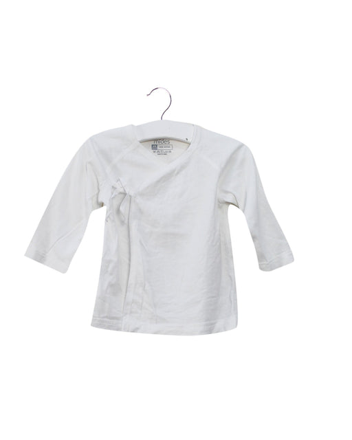 A White Long Sleeve Tops from Mides in size 3-6M for girl. (Front View)
