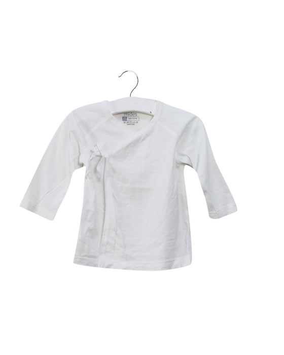 A White Long Sleeve Tops from Mides in size 3-6M for girl. (Front View)
