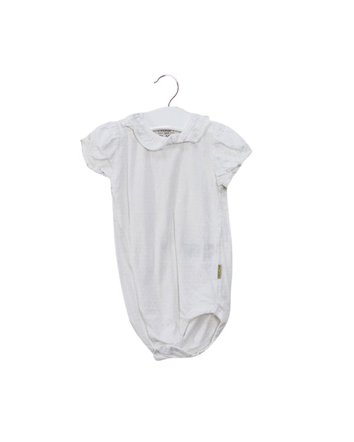 A White Short Sleeve Bodysuits from Hust & Claire in size 6-12M for girl. (Front View)