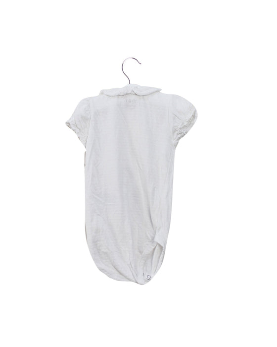 A White Short Sleeve Bodysuits from Hust & Claire in size 6-12M for girl. (Back View)