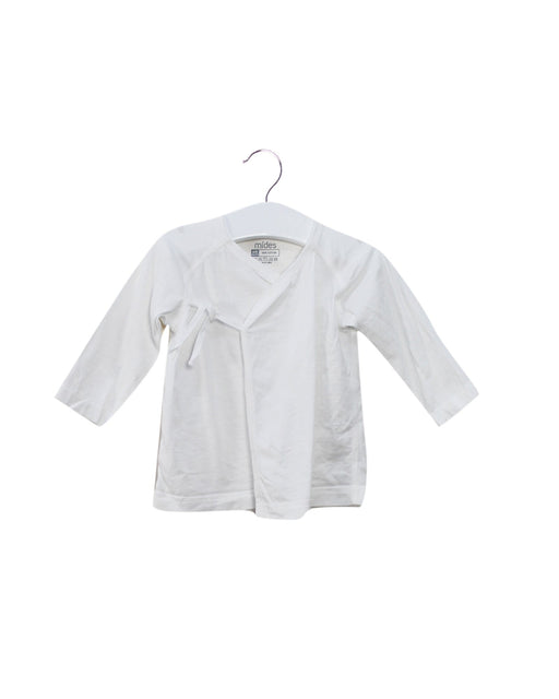 A White Long Sleeve Tops from Mides in size 3-6M for girl. (Front View)