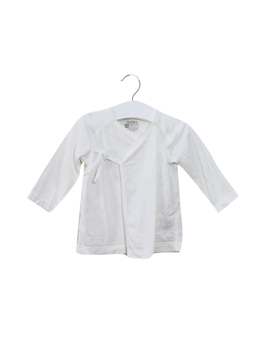 A White Long Sleeve Tops from Mides in size 3-6M for girl. (Front View)