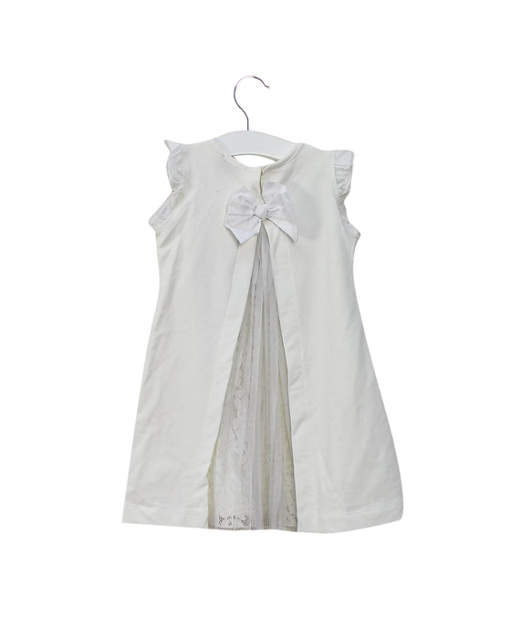 A White Sleeveless Dresses from Monnalisa in size 6-12M for girl. (Back View)