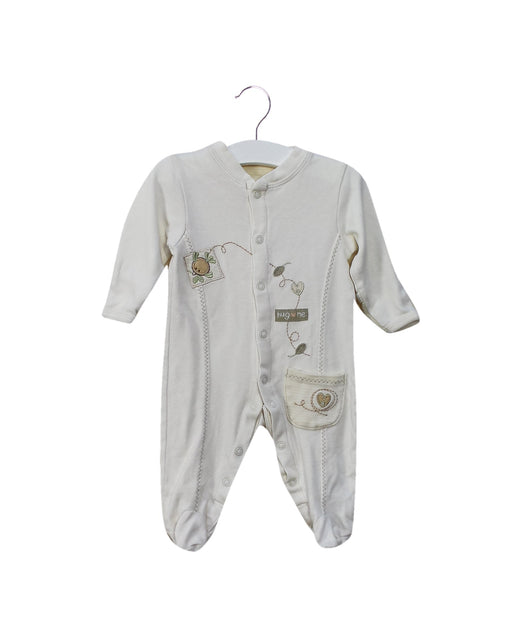A White Onesies from Natures Purest in size 0-3M for neutral. (Front View)