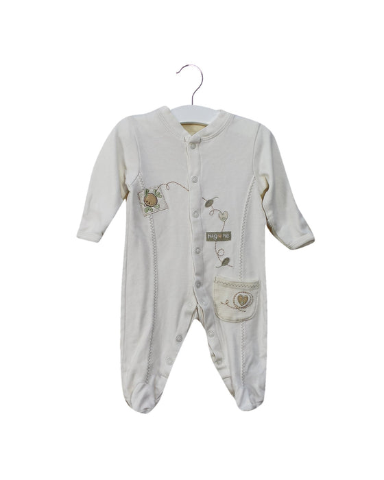 A White Onesies from Natures Purest in size 0-3M for neutral. (Front View)