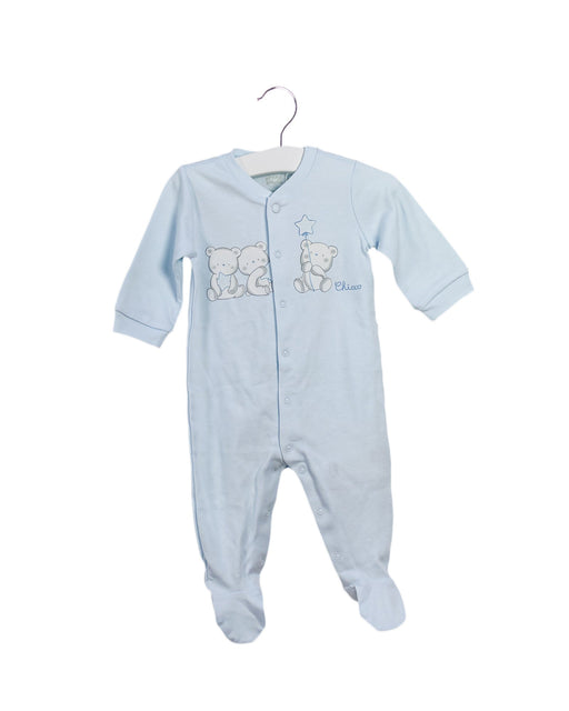 A Blue Long Sleeve Jumpsuits from Chicco in size 0-3M for boy. (Front View)