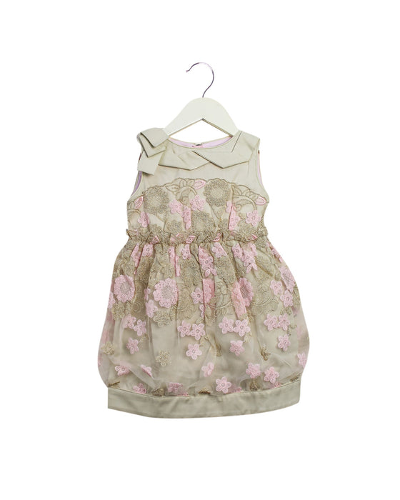 A Taupe Sleeveless Dresses from I Pinco Pallino in size 3T for girl. (Front View)