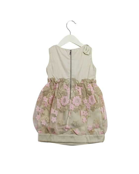A Taupe Sleeveless Dresses from I Pinco Pallino in size 3T for girl. (Back View)